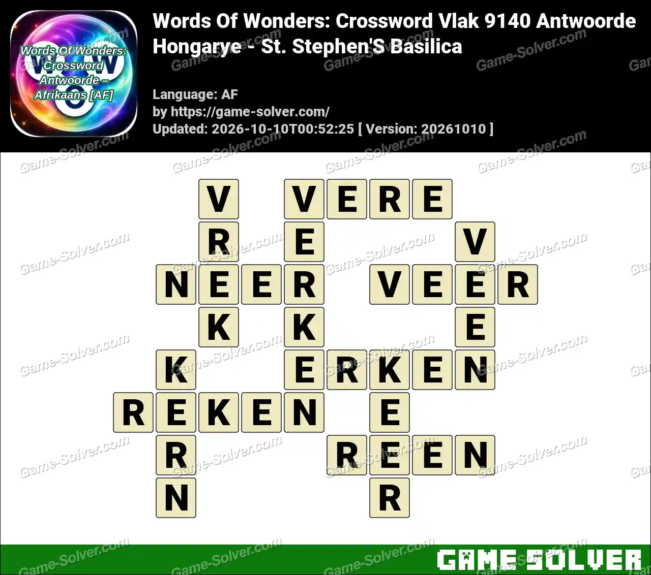 Words Of Wonders: Crossword Vlak 9140 Antwoorde – Hongarye – St. Stephen’S Basilica